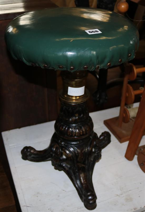 Victorian adjustable piano stool
